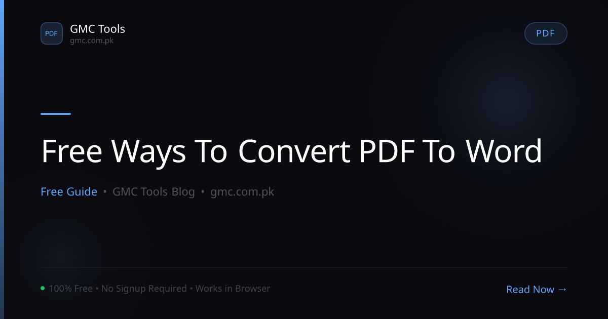 Free Ways to Convert PDF to Word Without Email Sign-Up