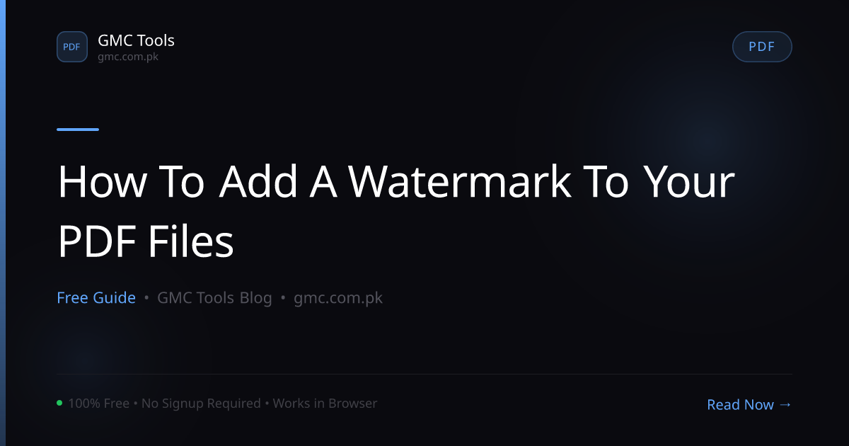 How to Add a Watermark to Your PDF Files