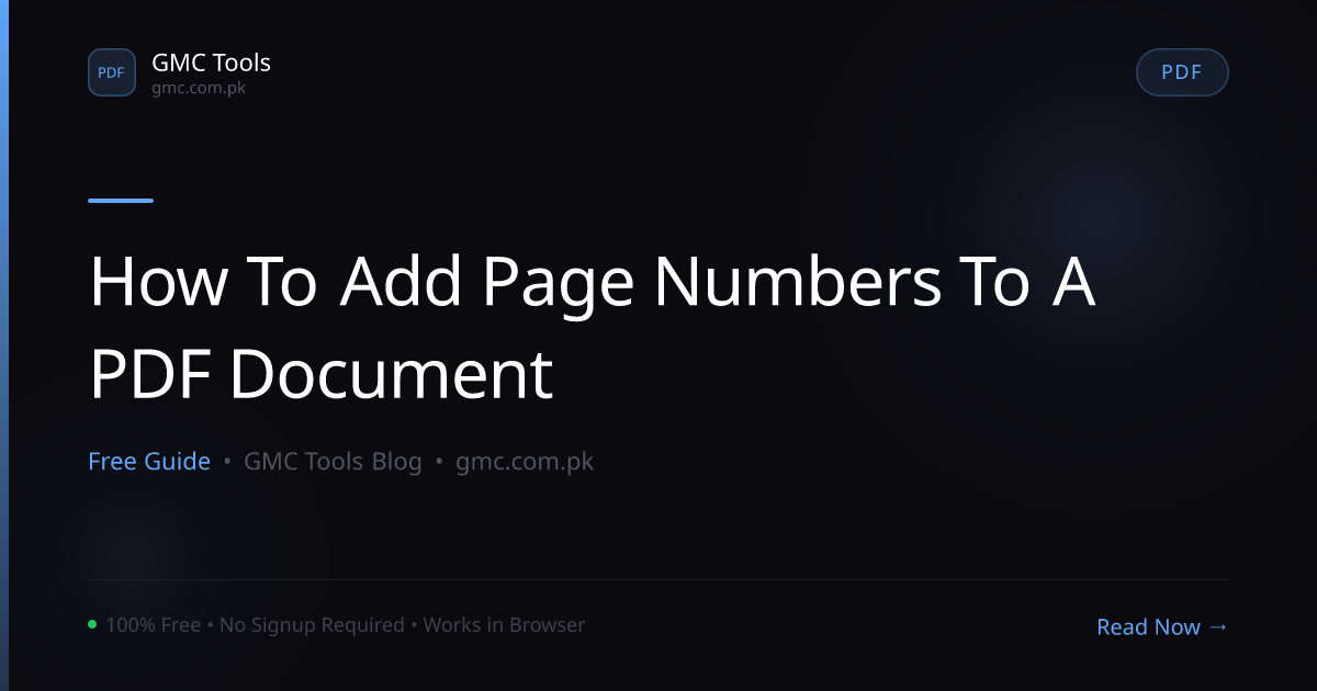 How to Add Page Numbers to a PDF Document