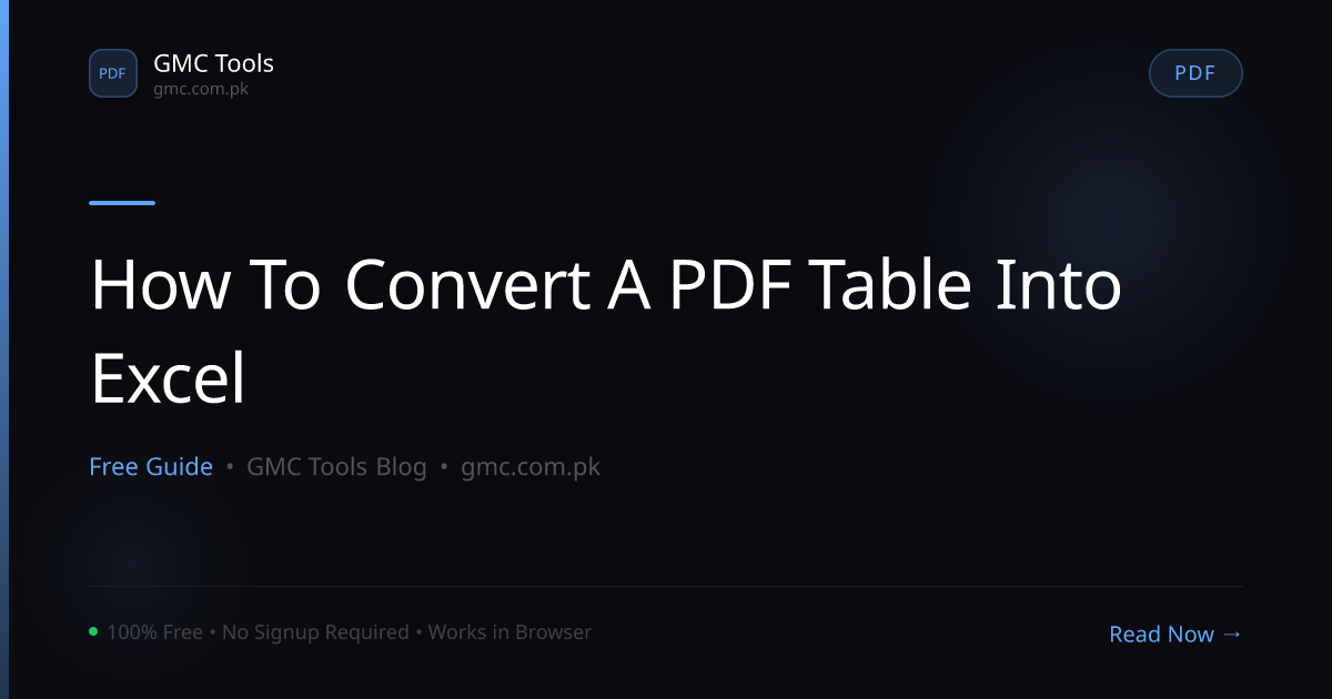 How to Convert a PDF Table Into an Excel Spreadsheet