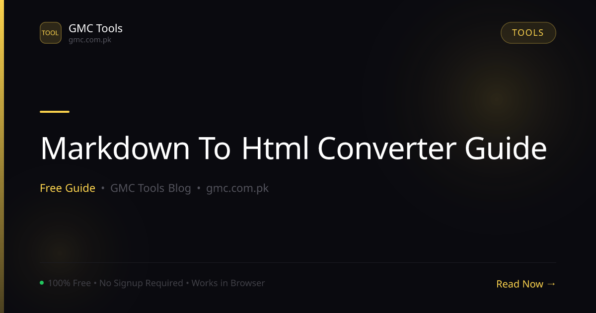 How to Convert Markdown to HTML Instantly (Free, with Live Preview)