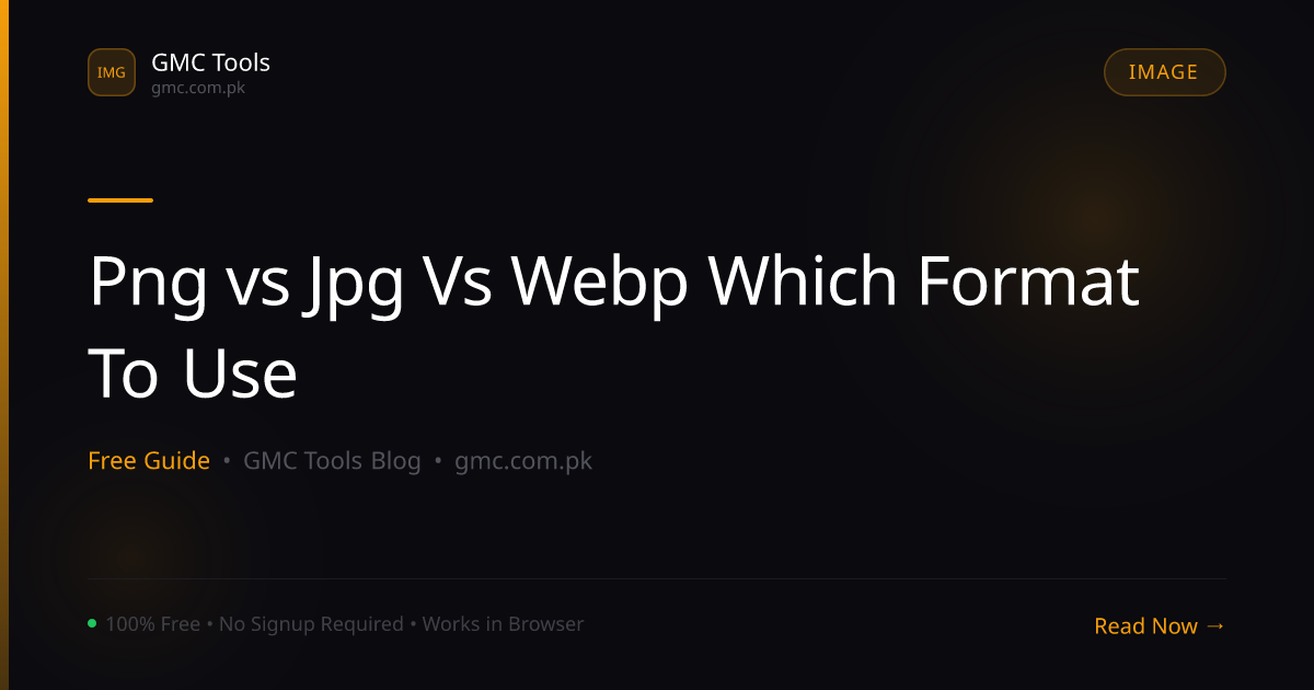 PNG vs JPG vs WebP: Which Image Format Should You Use in 2025?