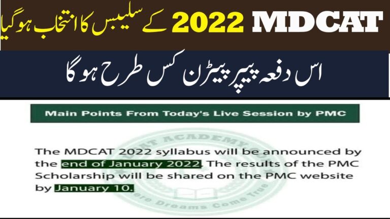 Complete Syllabus For Mdcat 2022