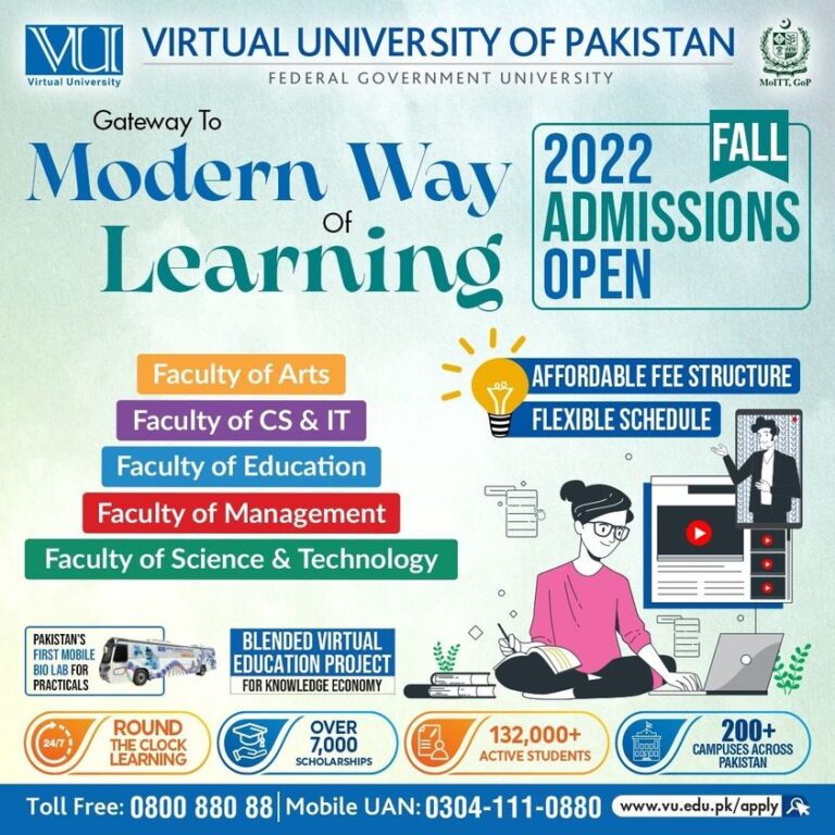 Virtual University Vu Admissions Fall 2022 Apply Online