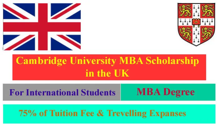 Cambridge University Mba Scholarship 2023 In The Uk 
