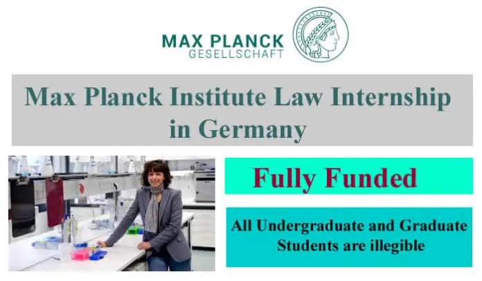 Max Planck Institute Law Internship 2023 In Germany