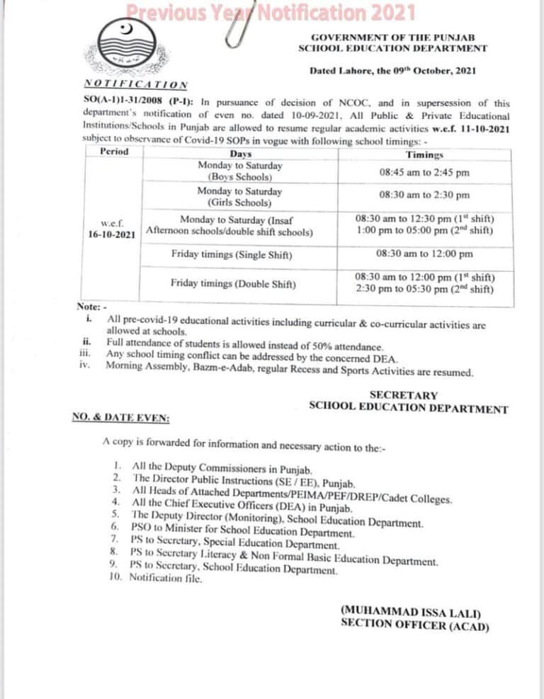 New School Timings In Punjab 2022 For Winter From October 2022