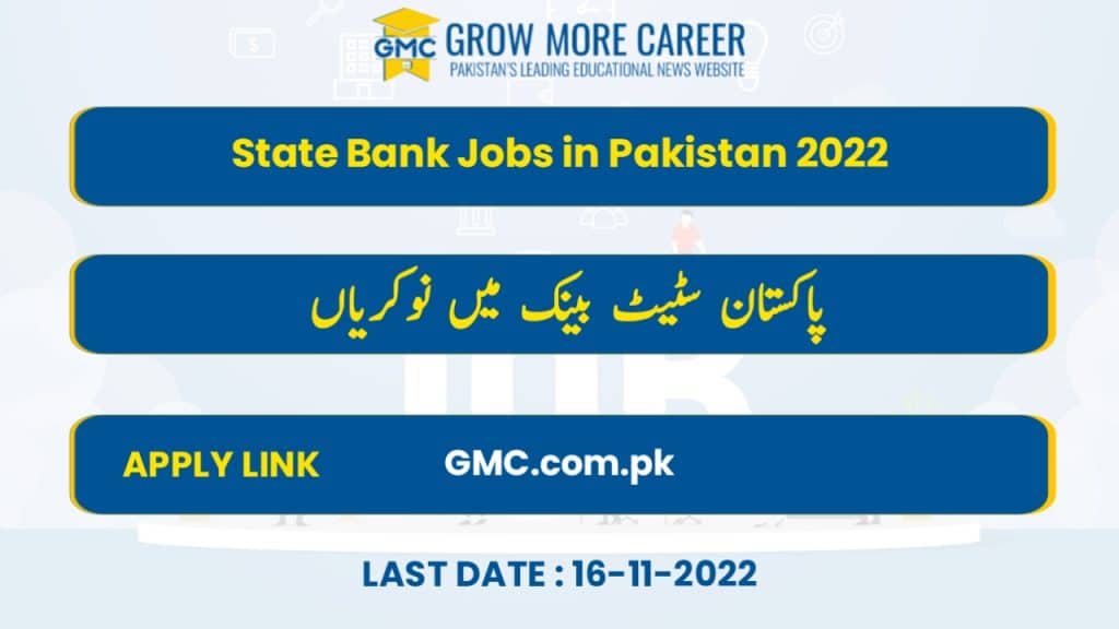State Bank Latest Jobs 2022 In Pakistan