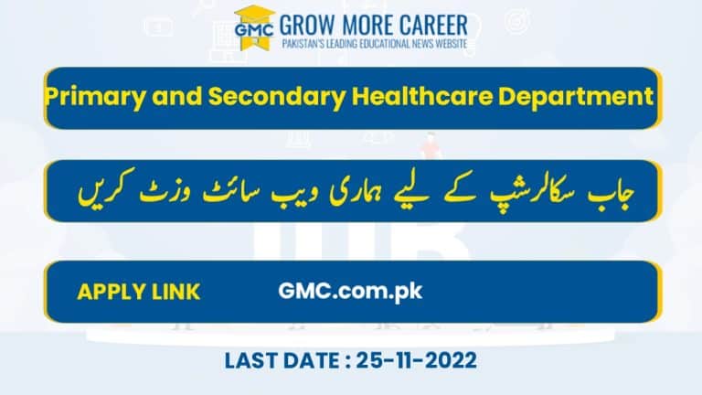 Primary And Secondary Healthcare Department Jobs 2022