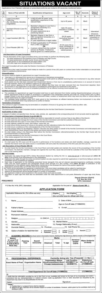 Election Commission Of Pakistan Vacancies Jobs 2022