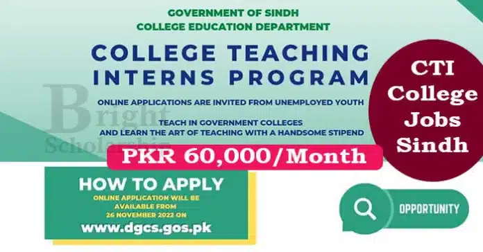 College Teacher Interns (Cti) Jobs 2022 In Sindh
