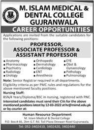 Latest Islammedical &Amp; Dental College Gujranwala Jobs November 2022