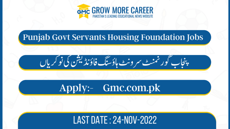 Punjab Govt Servants Housing Foundation Jobs 2022