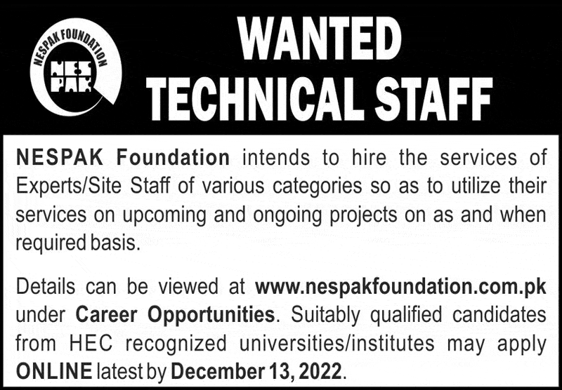 Nespak Foundation Jobs December 2022