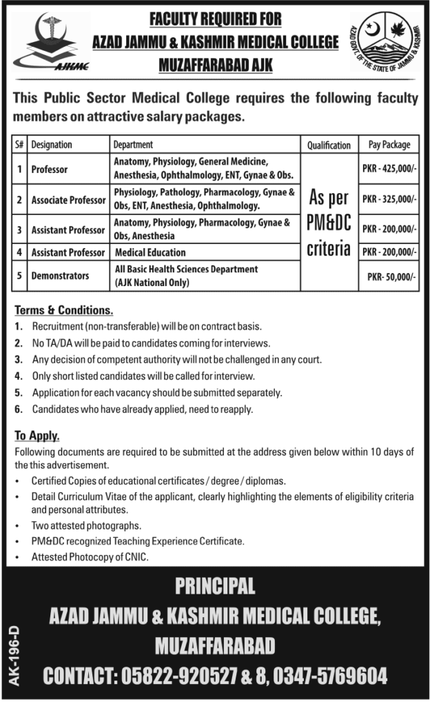  Medical College Jobs In Ajk December 2022 