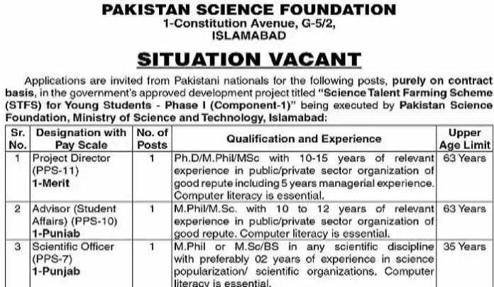 Ministry Of Science And Technology Jobs 2022