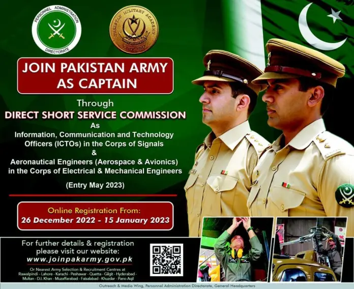Official Advertisement Of Pakistan Army Capitan Jobs 2023 