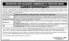  Security Exchange Commission Of Pakistan Jobs December 2022