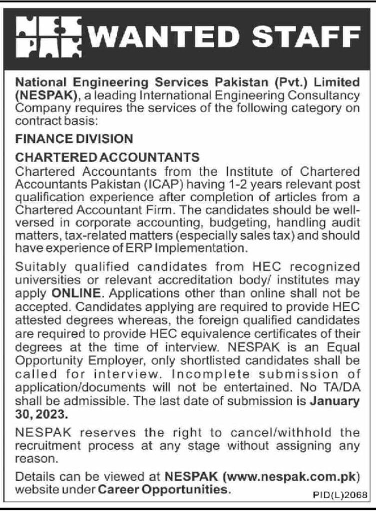 Nespak Jobs 2023 Apply Online