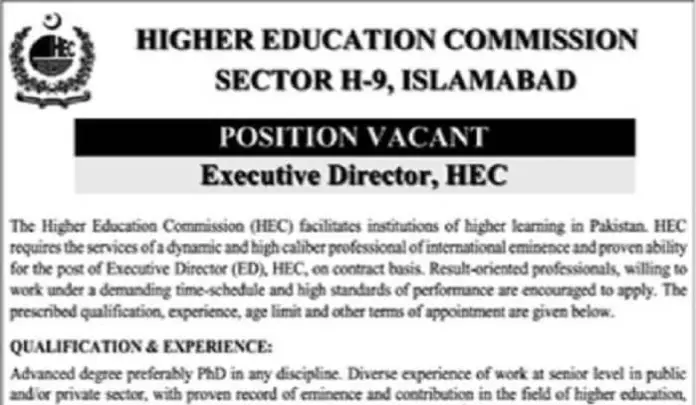 Higher Education Commission Jobs 2023 Hec Jobs