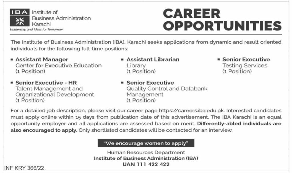Institute Of Business Administration Iba Jobs