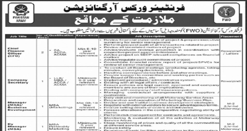 Frontier Works Organization Fwo Jobs 2023