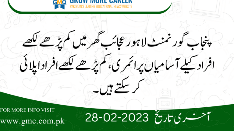 Lahore Museum Jobs 2023 – Latest Punjab Govt Jobs