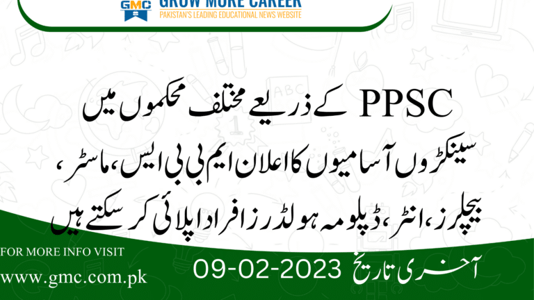 Latest Ppsc Jobs 2023 For Govt Of Punjab Advertisement 01/2023