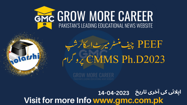 Peef Chief Minister Merit Scholarship 2023 Best Cmms Ph.d. Program