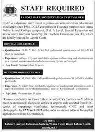 Details Of Lahore Garrison Education System Lges Lahore Jobs 2023