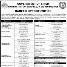 Sindh Institute Of Child Health And Neonatology Sindh Sichn Govt Jobs 2023