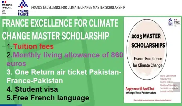 Climate Change Master Scholarships 2023 In France For Pakistanis