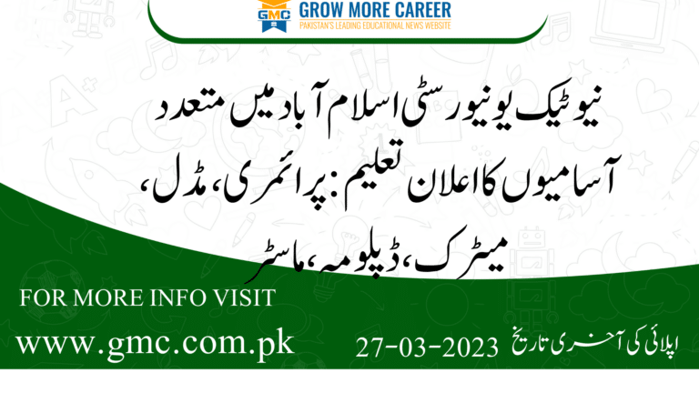 Nutech University Islamabad Jobs