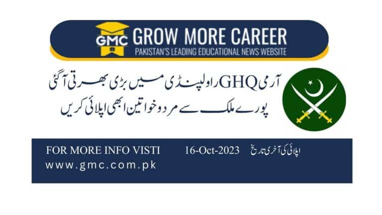 Apply For Ghq Jobs 2023, Rawalpindi Ghq Jobs