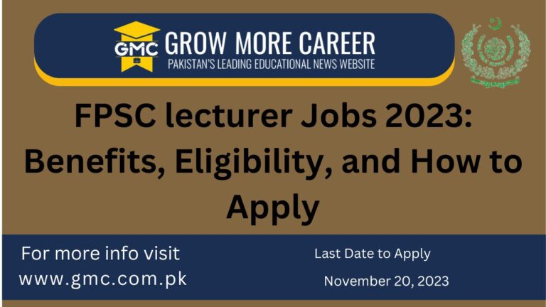 Fpsc Lecturer Jobs 2023