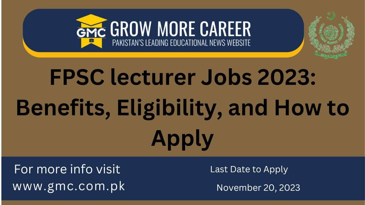 FPSC lecturer Jobs 2023