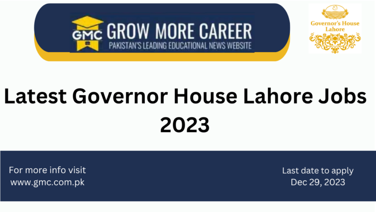 Latest Governor House Lahore Jobs 2023