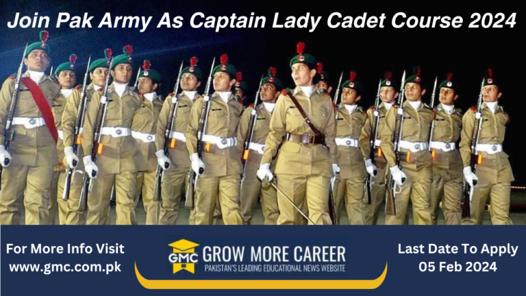 Join Pak Army As Captain Lady Cadet Course 2024