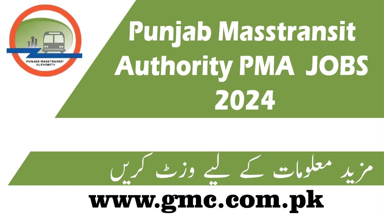 Punjab Masstransit Authority PMA Jobs 2024 Online Apply GMC