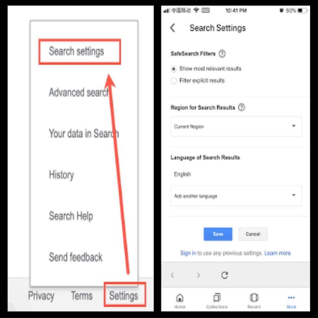 Customize Your Search Settings