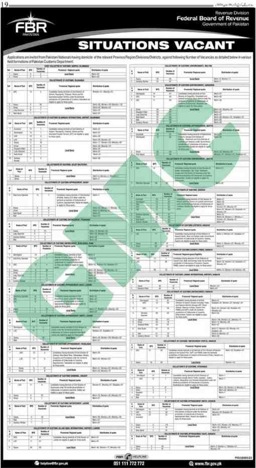 Exciting Career Opportunities With The Federal Board Of Revenue (Fbr): Situations Vacant 2024!