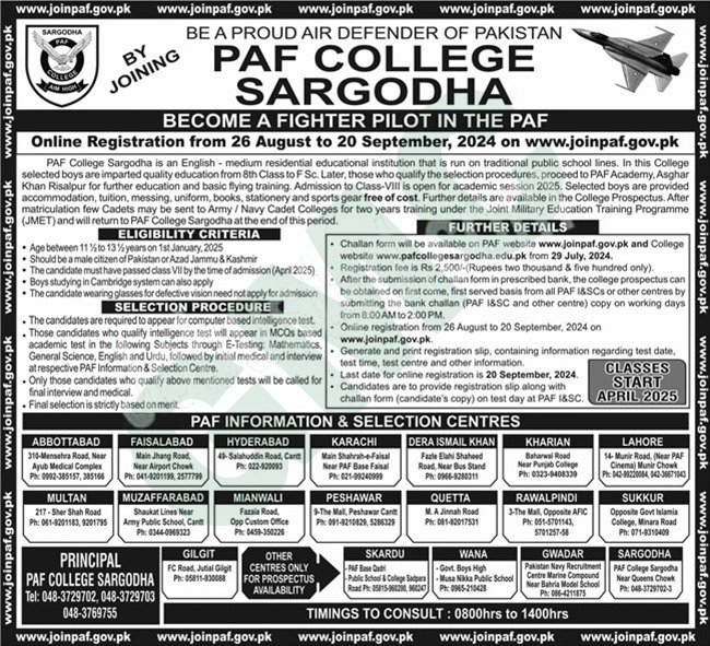 Advertisement Pakistan Air Force Jobs