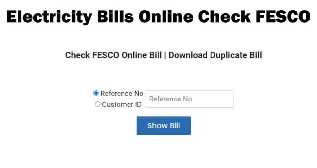 Electricity Bills Online Check Fesco