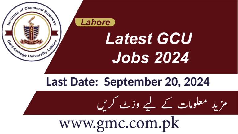 Latest Gcu Jobs 2024 In Lahore