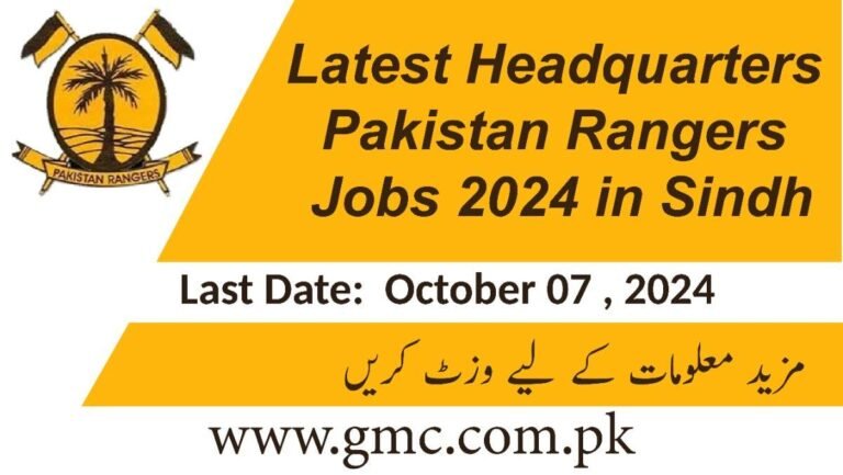 Latest Headquarters Pakistan Rangers Jobs 2024 In Sindh