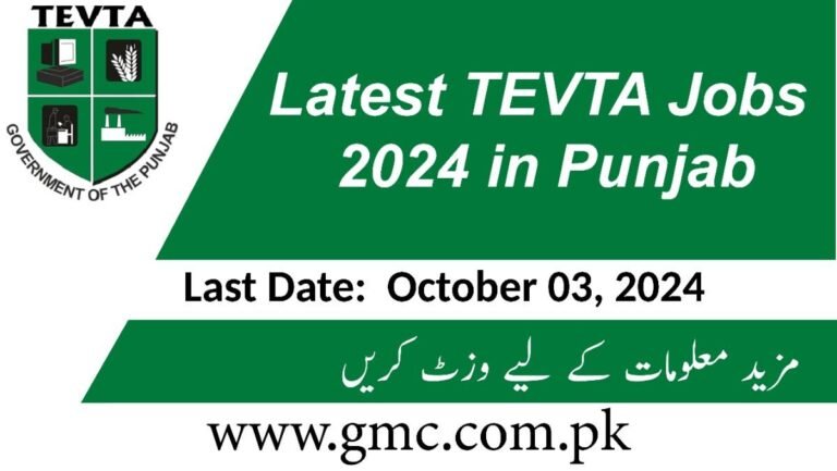 Latest Tevta Jobs 2024 In Punjab