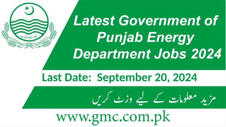 Latest Government Of Punjab Energy Department Jobs 2024