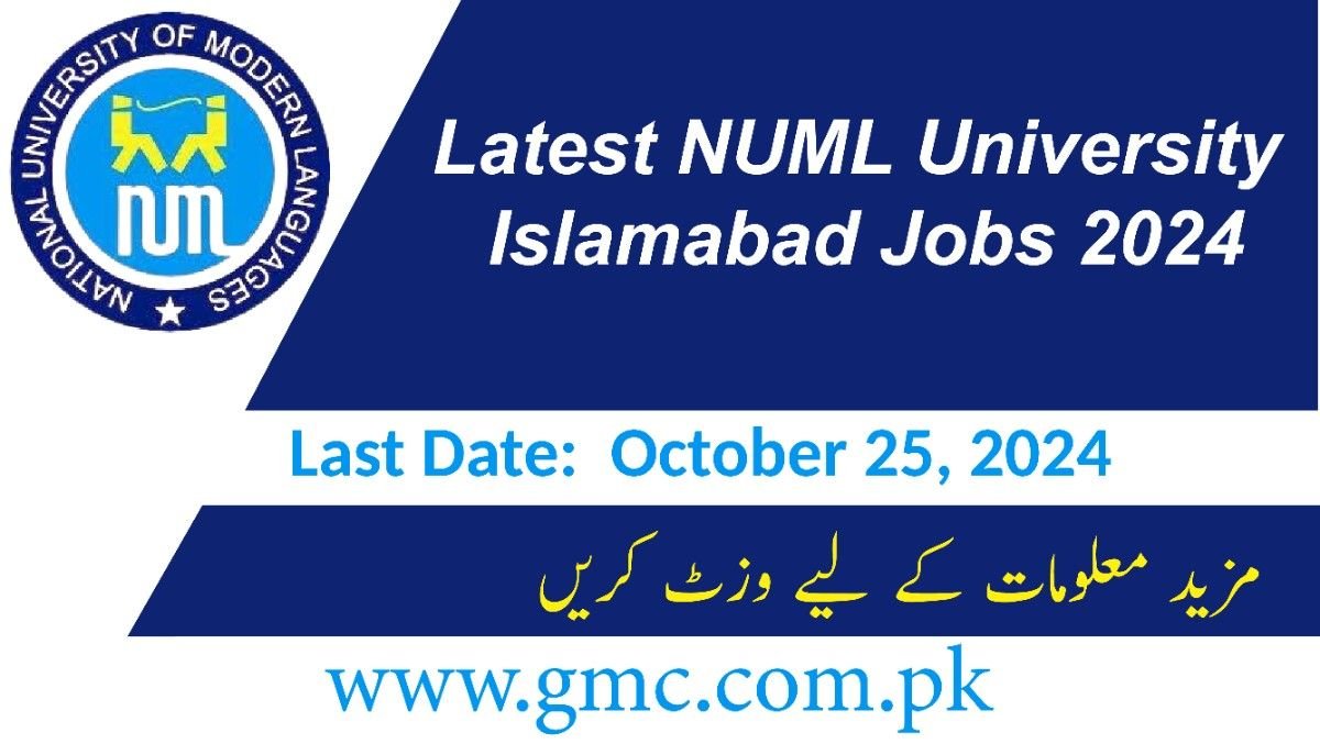 Latest NUML University Islamabad Jobs 2024