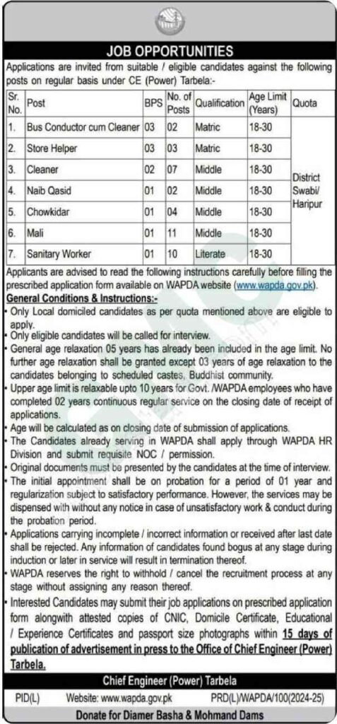 Latest Wapda Jobs 2024 Advertisement