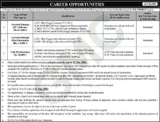 Advertisement PAEC Jobs 2024